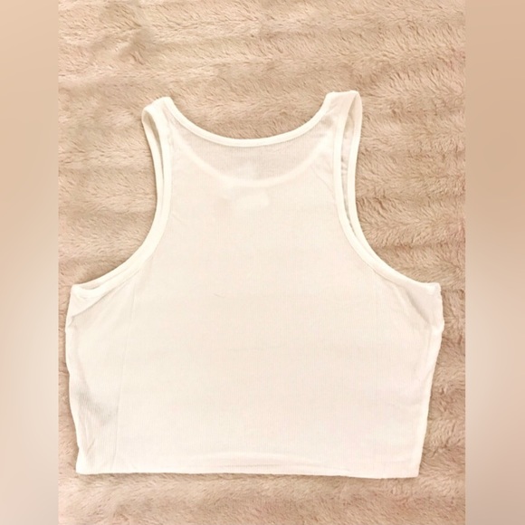 Free People High Neck Ribbed White Crop Top Size Large Intimately Free New NWT - Picture 8 of 10